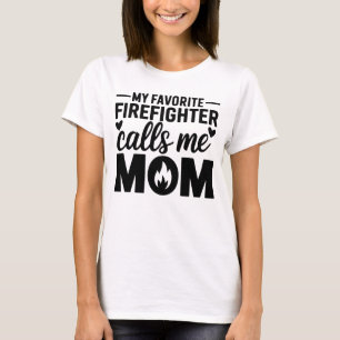 T-shirt Mon Favori Pompier M'Appelle Maman Blanche