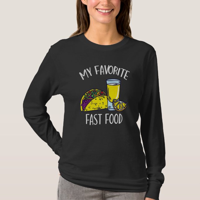 T-shirt Mon Favori Restauration Rapide Taco Tequila Cinco  (Devant)