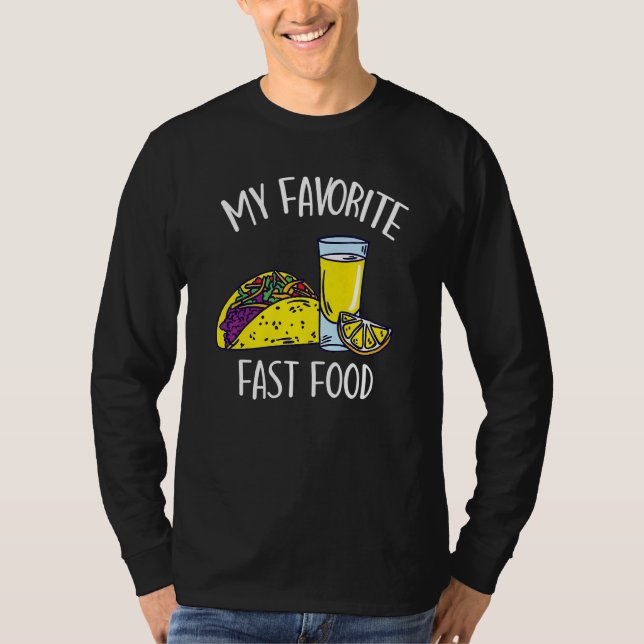 T-shirt Mon Favori Restauration Rapide Taco Tequila Cinco  (Devant)