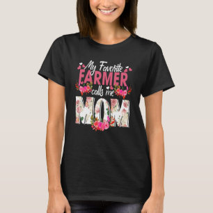 T-shirt Mon fermier préféré m'appelle Maman Joyeuse Fête d