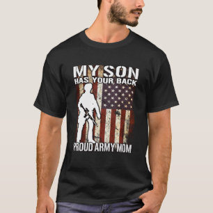 T-shirt Mon Fils A Ton Dos Fier Armée Maman Militaire Mère