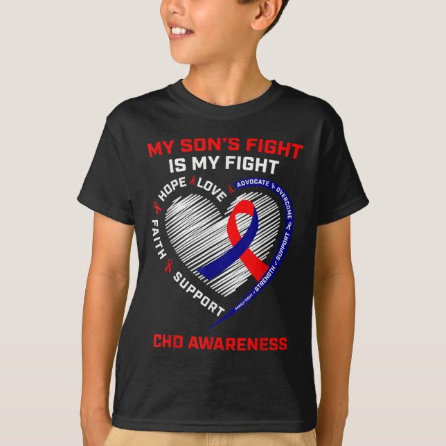 T-shirt Mon Fils combat est mon combat Chd Heart Disease A (Devant)