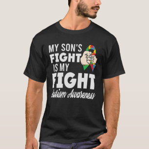 T-shirt Mon Fils Combattre Est Mon Feu Maman Papa Ribbon A