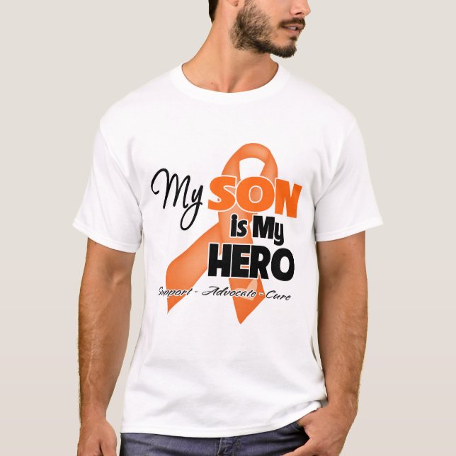 T-shirt Mon fils est mon héros - leucémie (Devant)