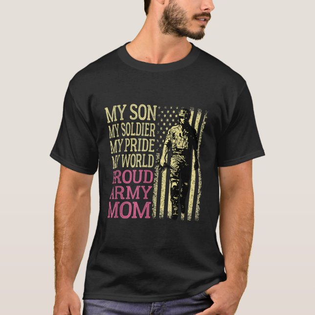 T-shirt Mon Fils Est Un Héros Soldat Fière Armée Maman Mil (Devant)
