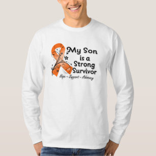 T-shirt Mon fils est un ruban fort d'orange de survivant