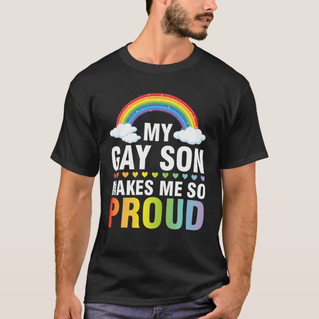 T-shirt Mon Fils Gay Me Rend Si Fière Du Mois De Soutien L (Devant)