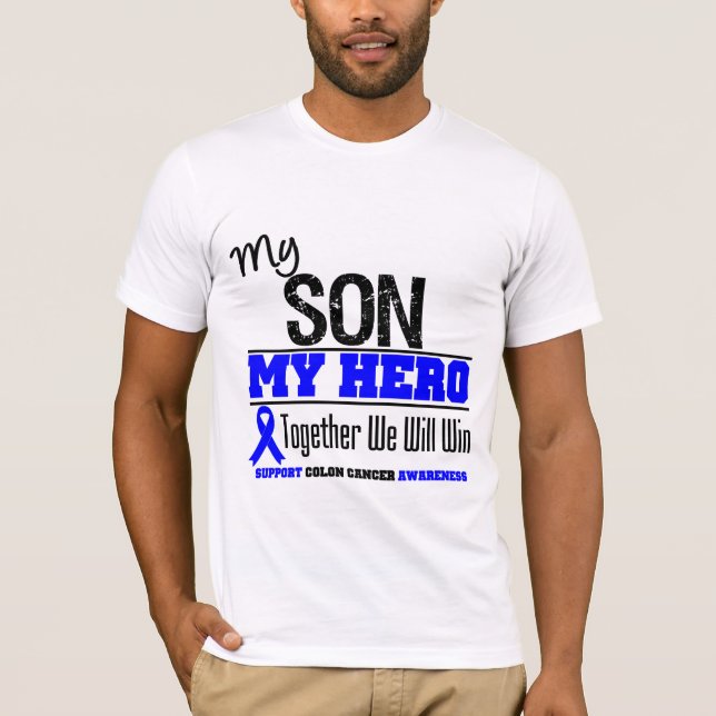 T-shirt Mon fils, mon cancer du colon de héros (Devant)