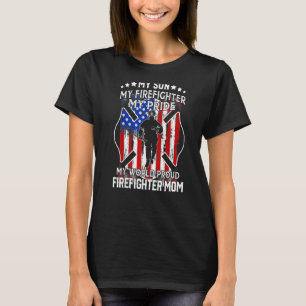 T-shirt Mon Fils Mon Pompier Ma Fierté Mon Monde Fière Feu