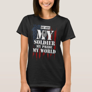 T-shirt Mon Fils Mon Soldat Ma Fierté Mon Vétéran Mondial