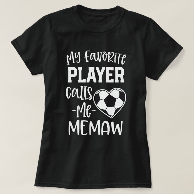 T-shirt Mon footballeur préféré m'appelle cadeau de Memaw (Design devant)