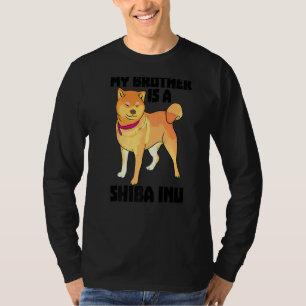 T-shirt Mon Frère Est Shiba Inu Drôle Femmes Chasse Chien 