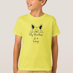 T-shirt 'Mon frère est un Corgi' Famille aimante et ludiqu