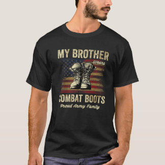 T-shirt Mon Frère Porte Des Bottes De Combat Fière Famille