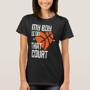 T-shirt Mon Garçon Est Sur Cette Cour Mignonne Basketball