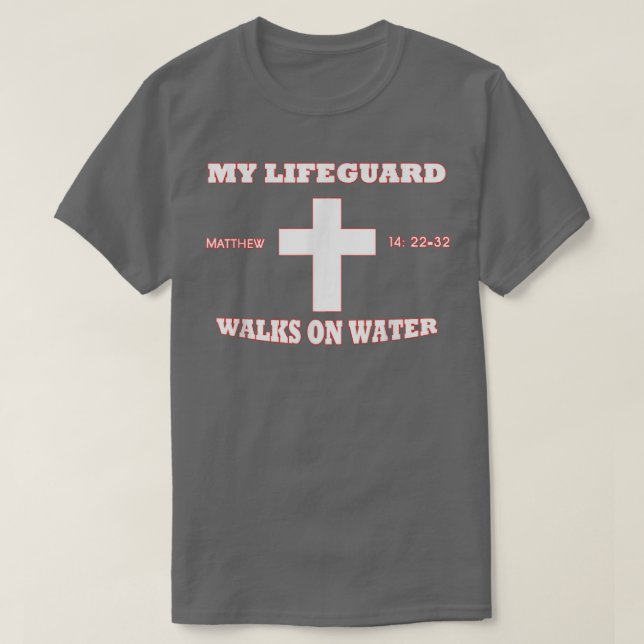 T-shirt Mon gardien de vie marche sur l'eau Graphique nouv (Design devant)