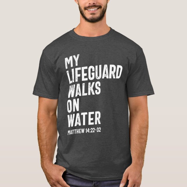 T-shirt Mon Gardien Marche Sur L'Eau | Christian (Devant)