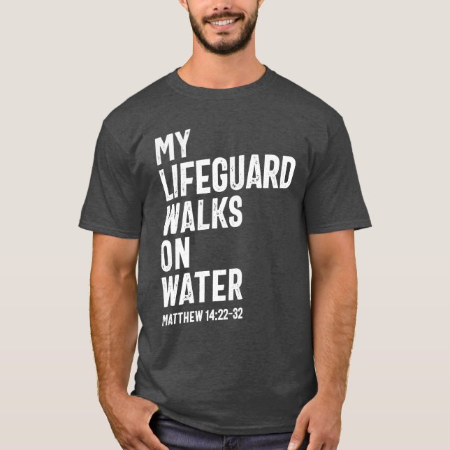 T-shirt Mon Gardien Marche Sur L'Eau | Christian (Devant)