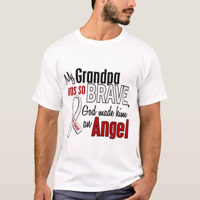 T-shirt Mon grand-papa est un cancer de poumon d'ange (Devant)