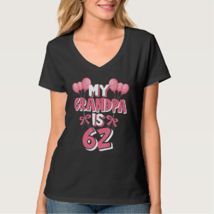 T-shirt Mon Grand-Père A 62 Ans Grampa 62e Anniversaire
