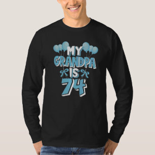 T-shirt Mon Grand-Père A 74 Ans Grand-Père 74ème Anniversa