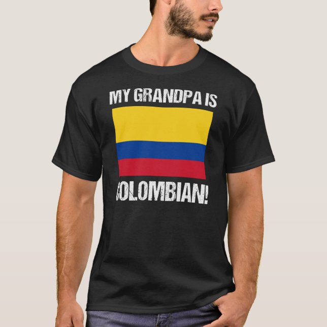 T-shirt Mon grand-père est Colombien Pays Drapeau Colombie (Devant)