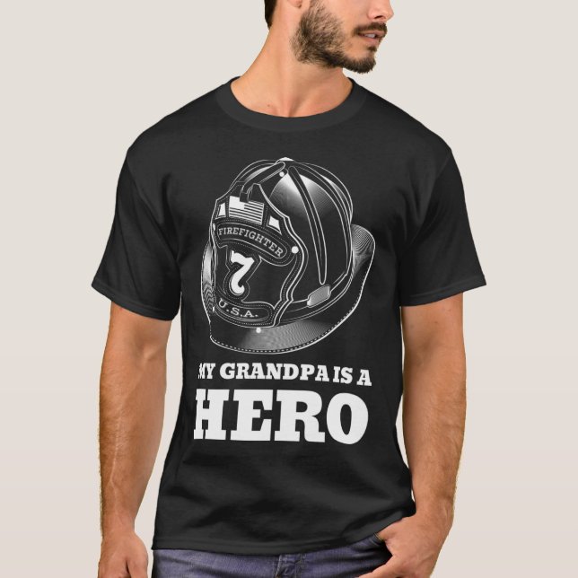 T-shirt Mon grand-père est un héros lutte contre l'incendi (Devant)