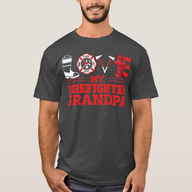 T-shirt Mon Grand-Père Pompier Pour Pompier En Fête des pè (Devant)