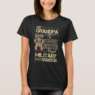 T-shirt Mon Grand-Père Porte Des Bottes De Combat Fière Ar