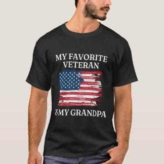 T-shirt Mon grand-père vétéran favori Patriotic
