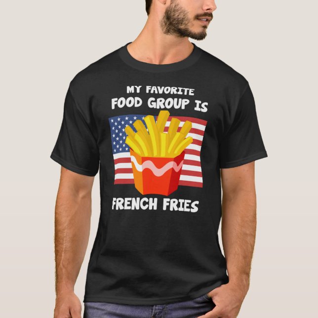 T-shirt Mon groupe alimentaire favori Fries Français drape (Devant)