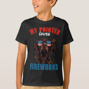 T-shirt Mon Gsp Aime Les Feux 4 juillet Chien Patriotique