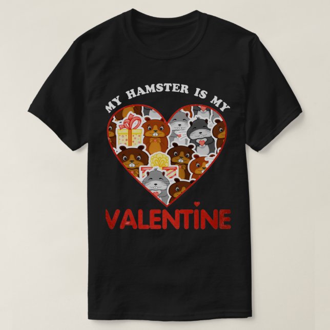 T-shirt Mon hamster est mon amoureux de Valentine Hamster (Design devant)