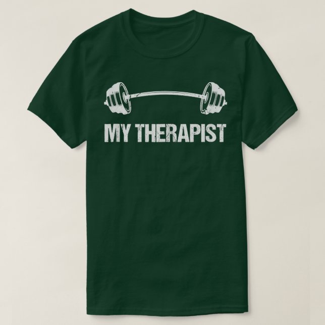 T-shirt Mon herapiste (Barbell) Drôle Exercice Poids Lifti (Design devant)
