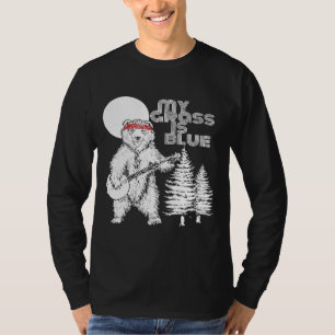T-shirt Mon Herbe Est Bleu Banjo Ours Hippie Grizzly