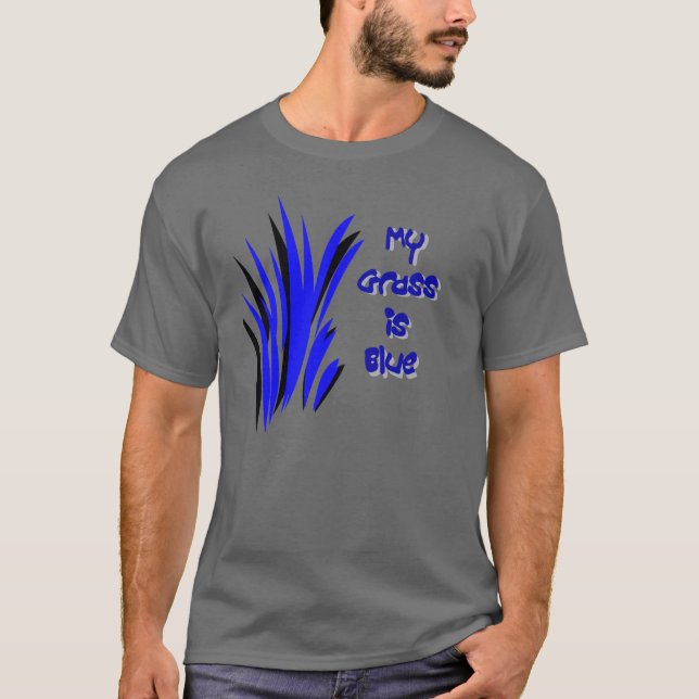 T-SHIRT MON HERBE EST BLEUE (Devant)