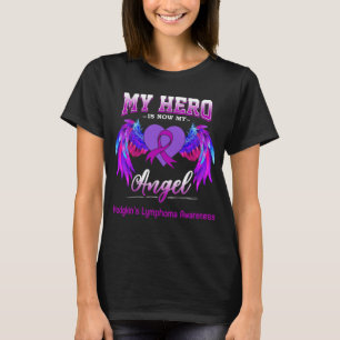 T-shirt Mon héros est maintenant mon ange lymphome de Hodg