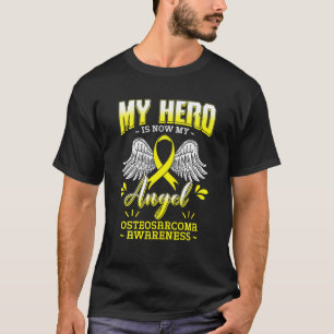 T-shirt Mon héros est maintenant mon ange Ostéosarcome Sen