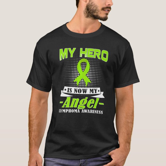 T-shirt Mon Héros Est Maintenant Mon Angel Lymphome Mois d (Devant)