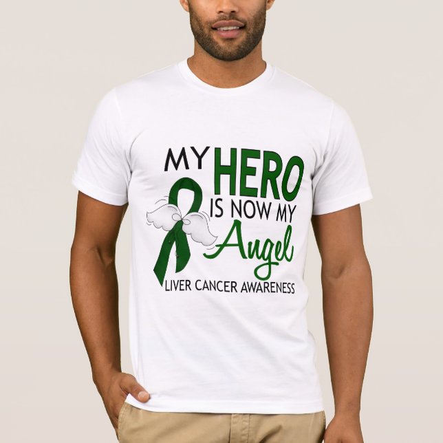 T-shirt Mon héros est mon Cancer de foie d'ange (Devant)