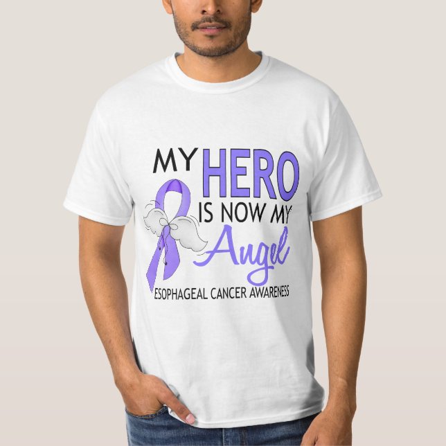 T-shirt Mon héros est mon Cancer oesophagien d'ange (Devant)