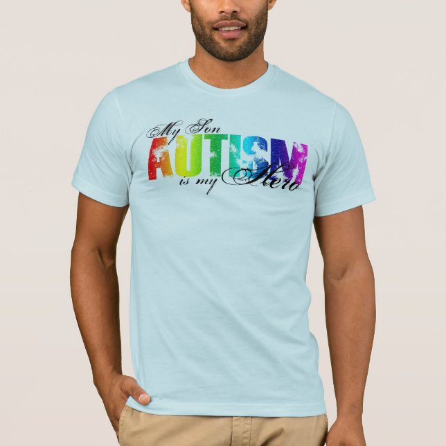 T-shirt Mon héros mon fils - autisme (Devant)