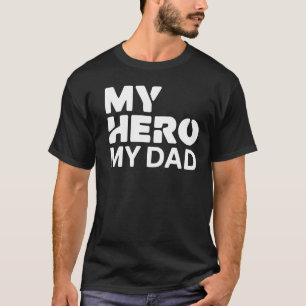 T-shirt Mon héros mon papa – Typographie empilée minimale 