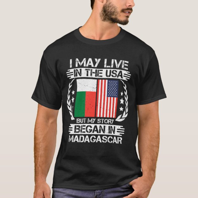 T-shirt Mon Histoire A Commencé À Madagascar (Devant)