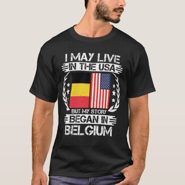 T-shirt Mon Histoire Commence En Belgique (Devant)