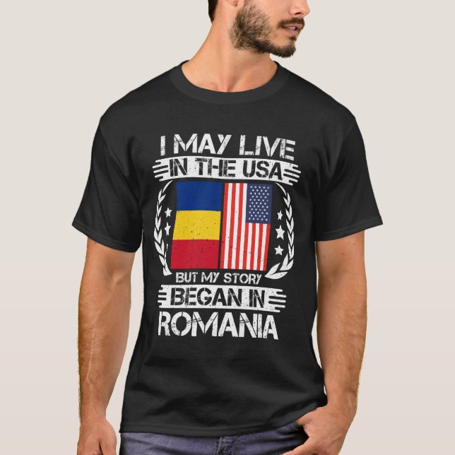 T-shirt Mon Histoire Commence En Roumanie (Devant)