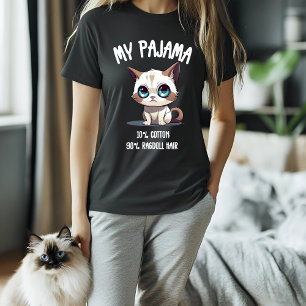 T-shirt Mon Humour de chat pyjama-poupée
