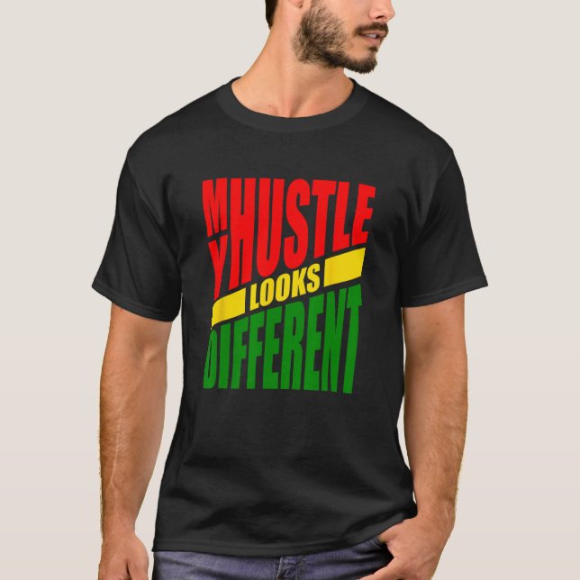 T-shirt Mon Hustle A L'Air Différent - Rouge Jaune Vert -  (Devant)