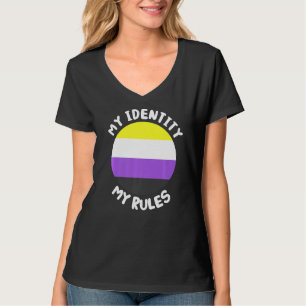 T-shirt Mon identité mes règles drapeau non binaire Non bi