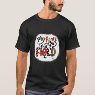 T-shirt Mon Il Est Sur Le Terrain Soccer Rouge Leopard Soc